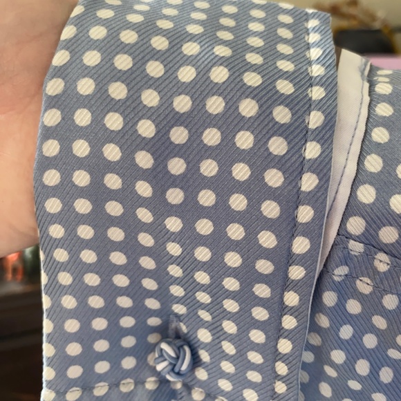Vintage Polka Dot Silk Button Up Blouse 1980s - Picture 4 of 4